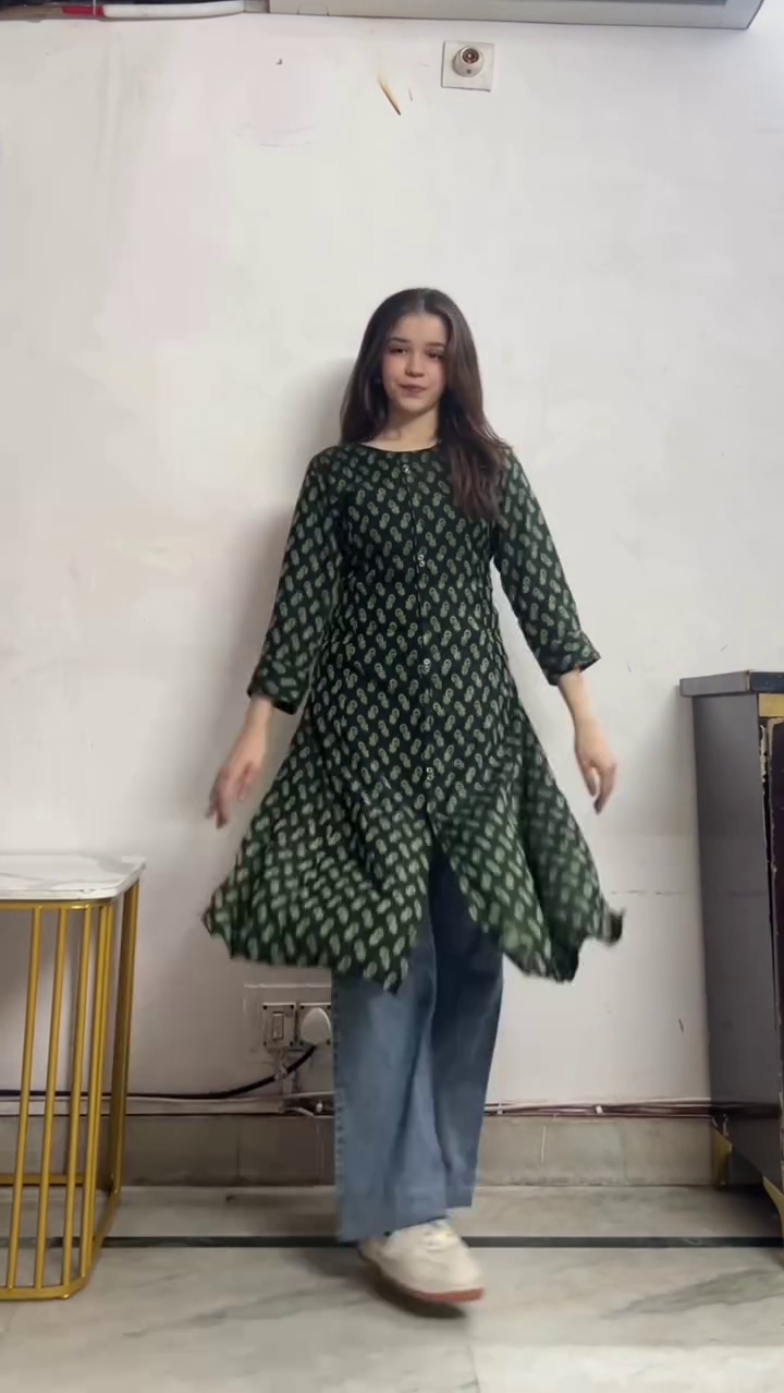 Elegant Blue Printed Anarkali Kurti Set