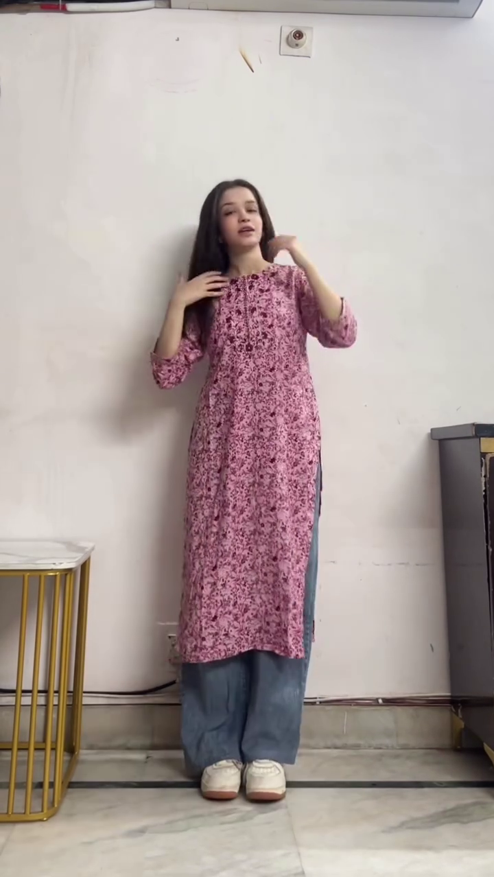 Elegant Blue Printed Anarkali Kurti Set