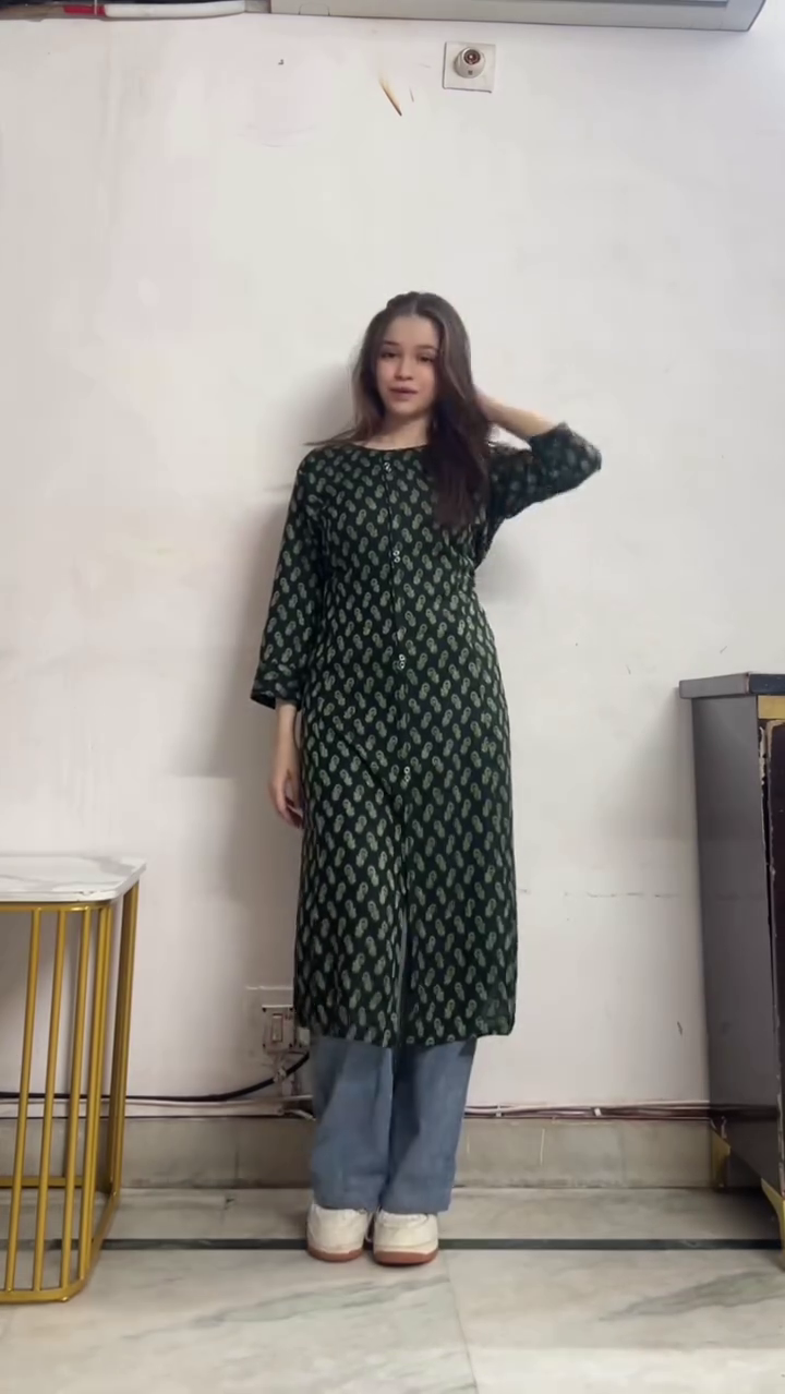 Elegant Blue Printed Anarkali Kurti Set