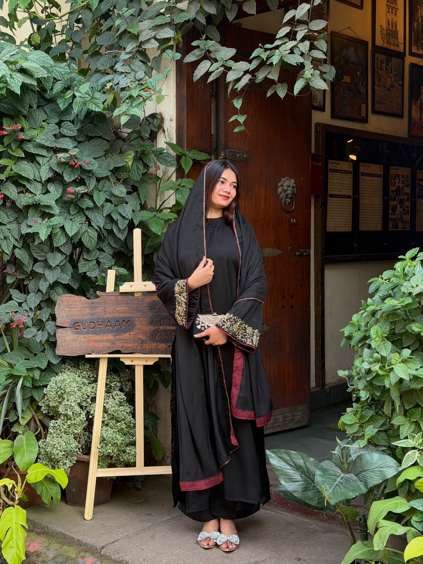 Elegant Black Embroidered Kurta Set