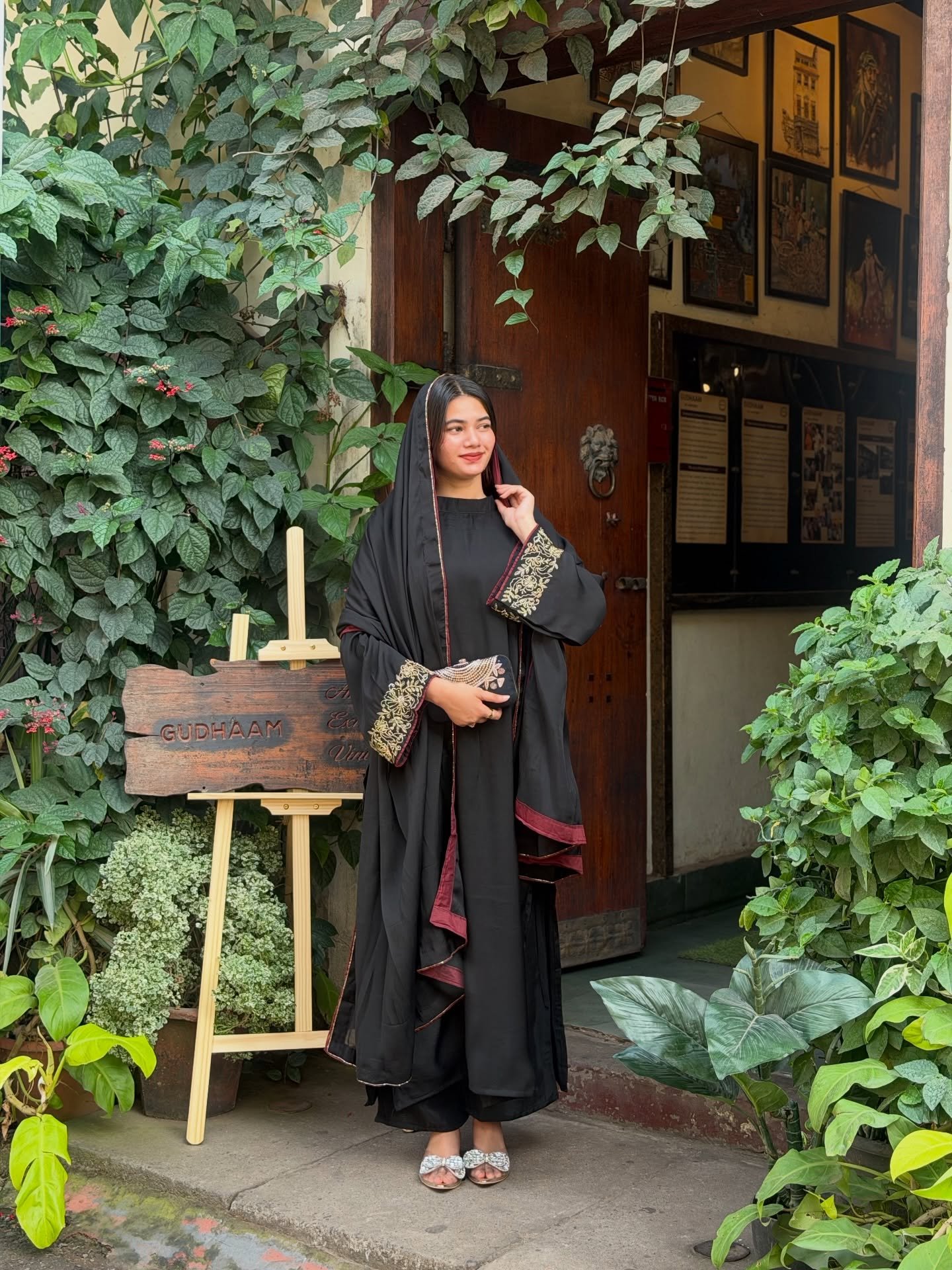 Elegant Black Embroidered Kurta Set