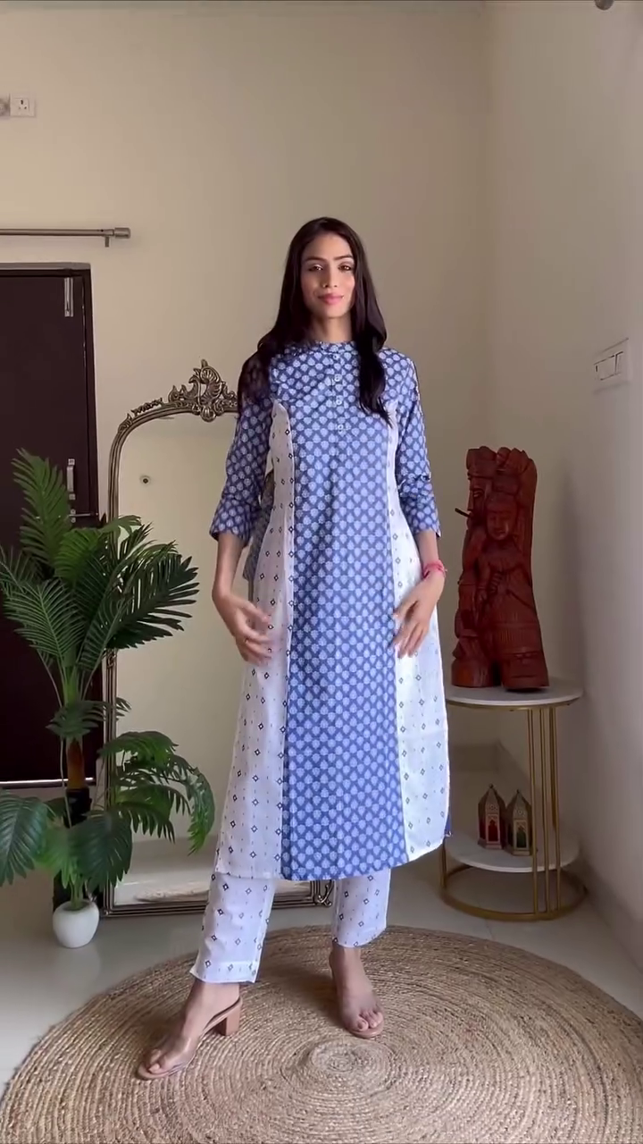 Green Printed Kurti Set