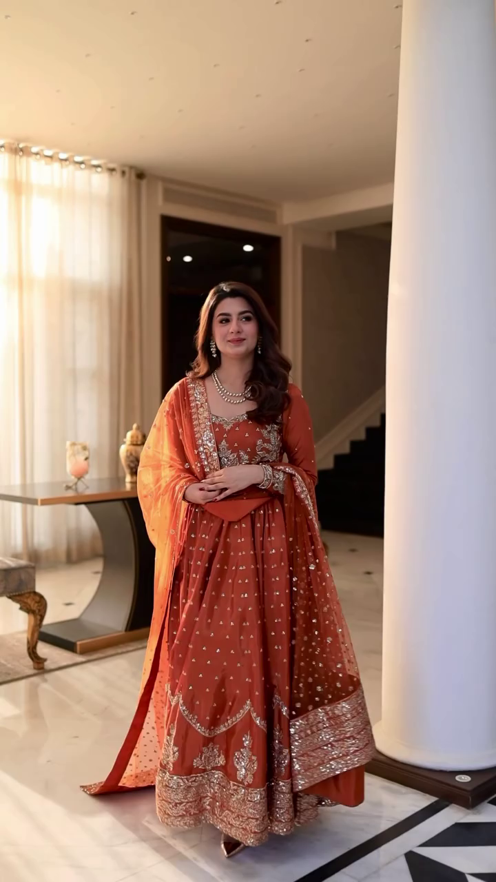 Orange Festive Lehenga Set