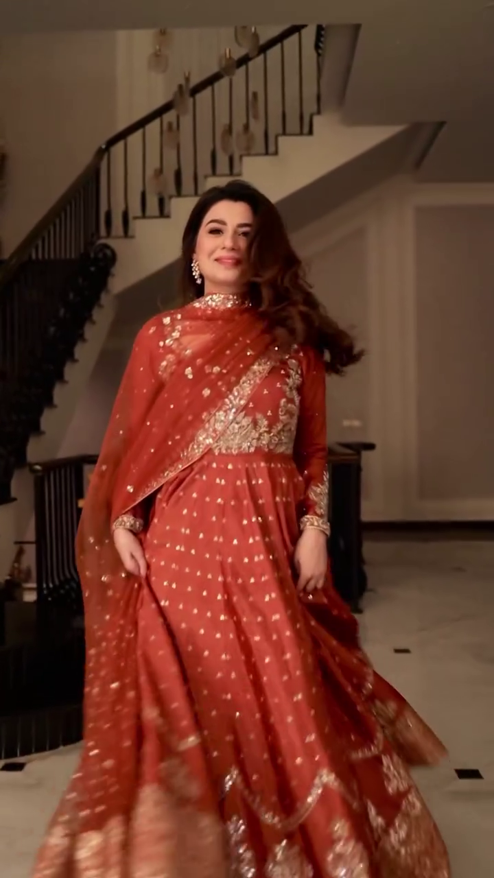 Orange Festive Lehenga Set