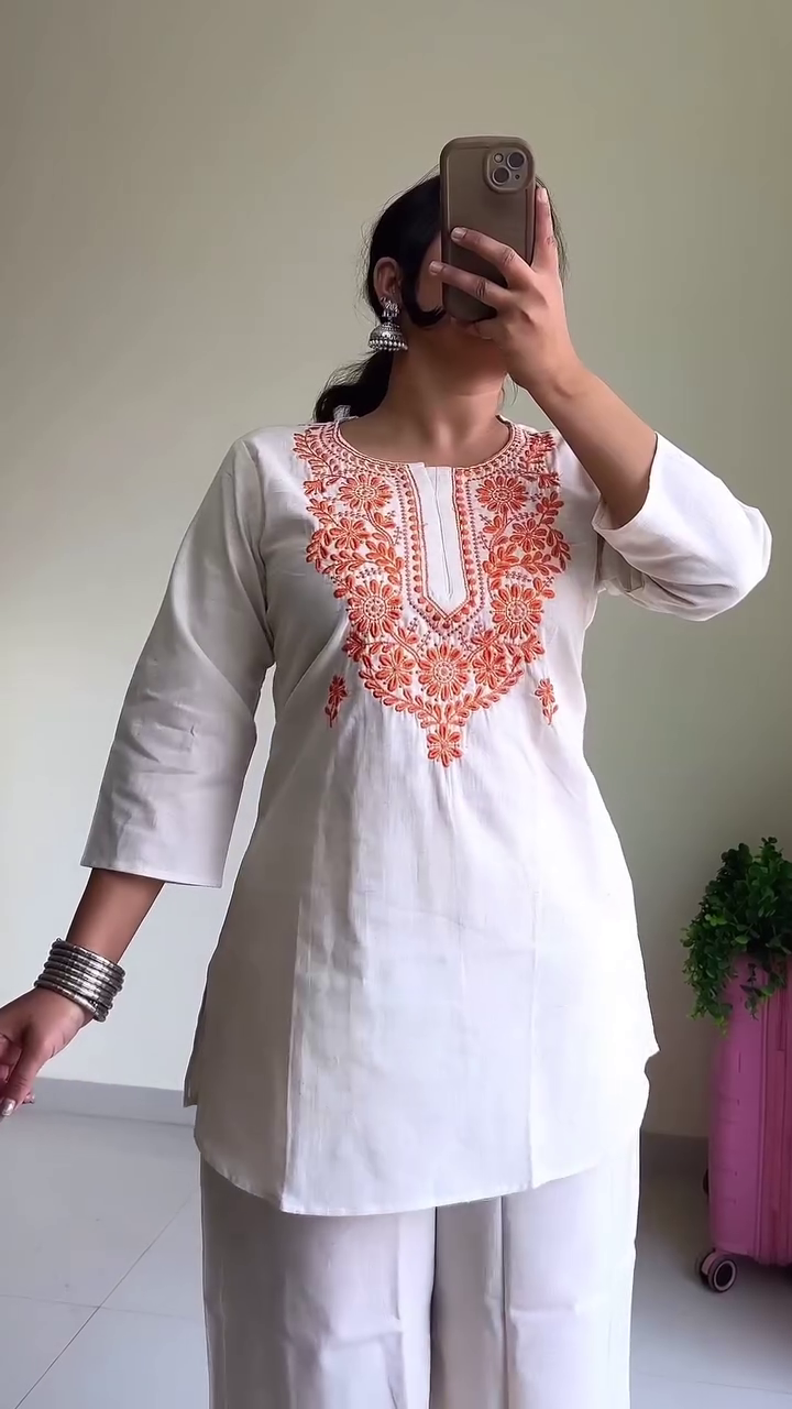 Blue Embroidered Kurti