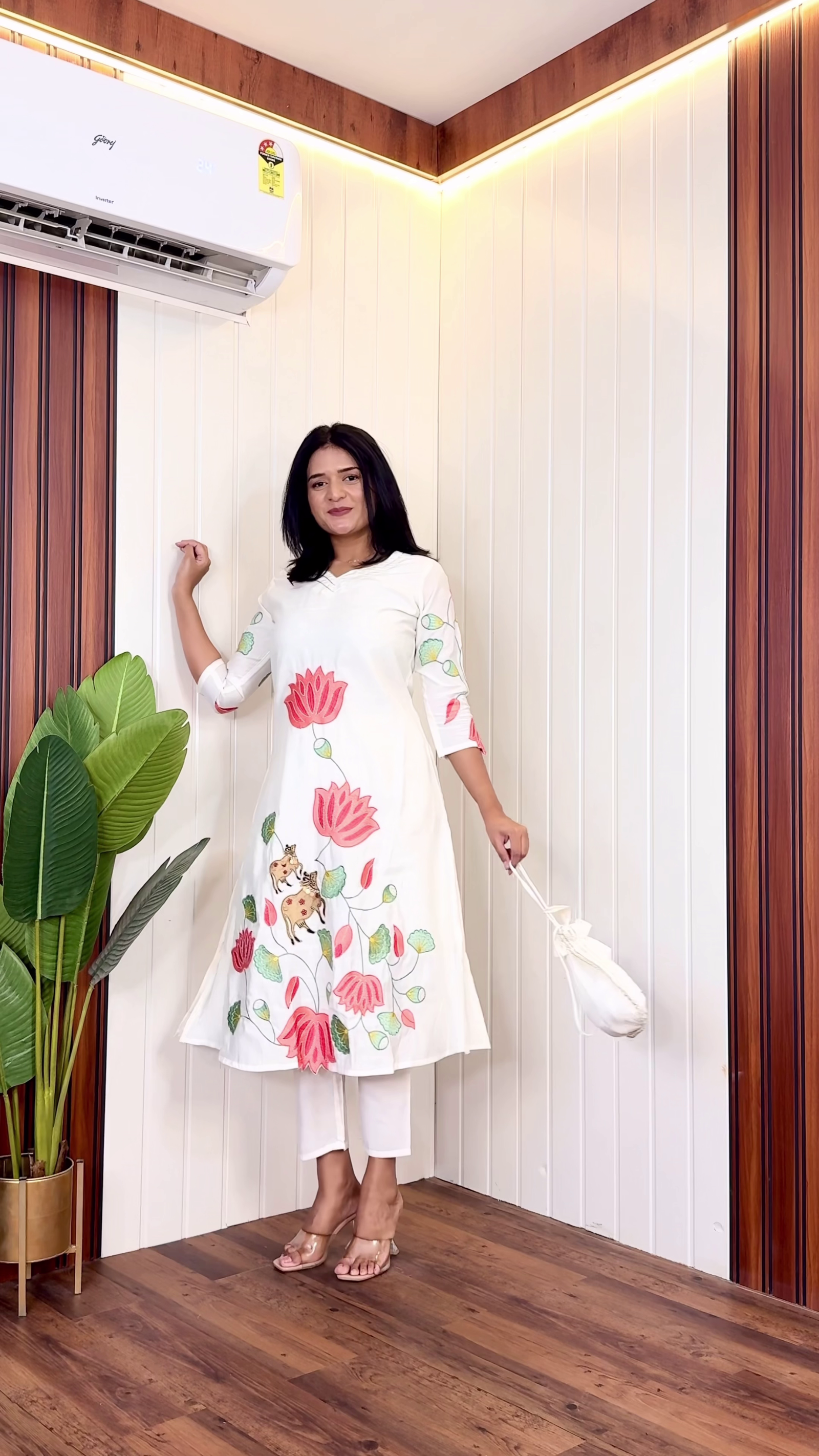 Light Green Embroidered Kurti Set