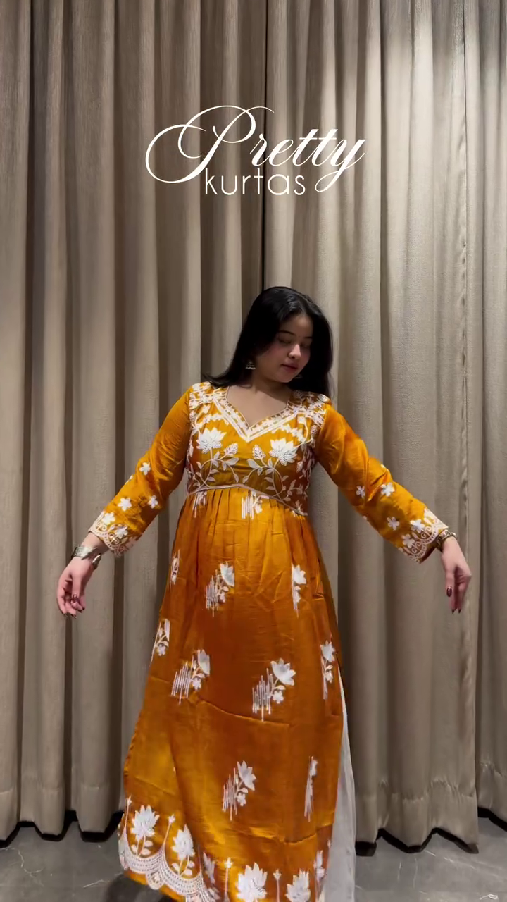 Mustard Printed Kurti