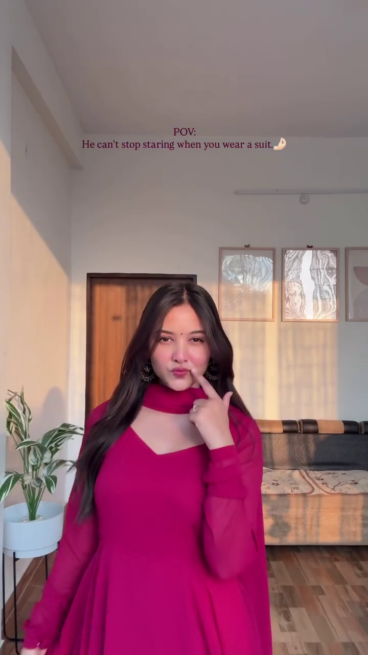 Hot Pink Stylish Anarkali Suit