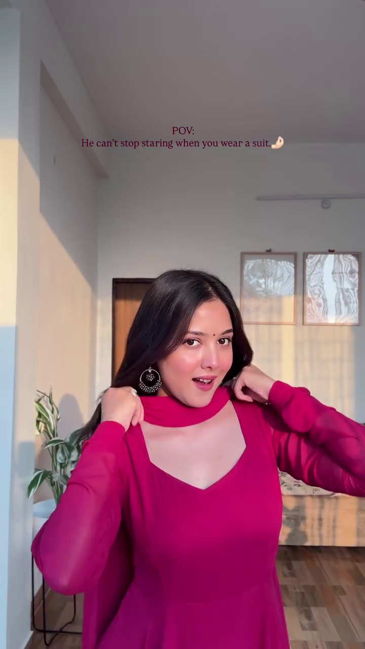 Hot Pink Stylish Anarkali Suit