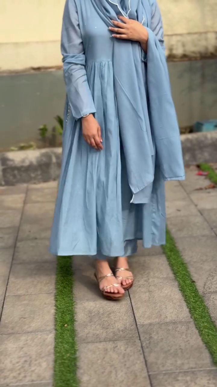 Powder Blue Flowy Suit Set