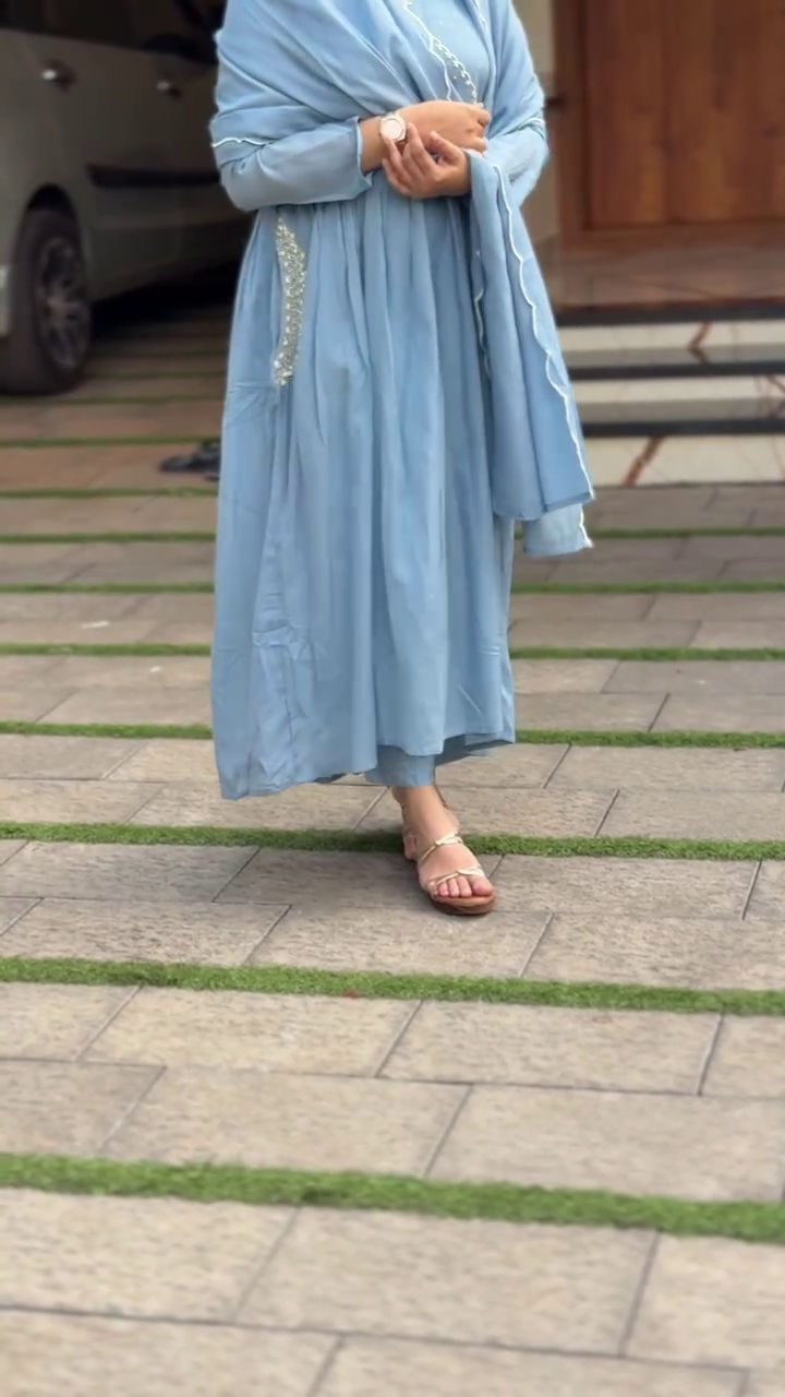 Powder Blue Flowy Suit Set