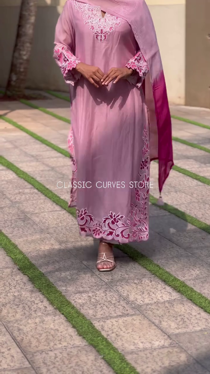 Soft Pink Embroidered Suit Set