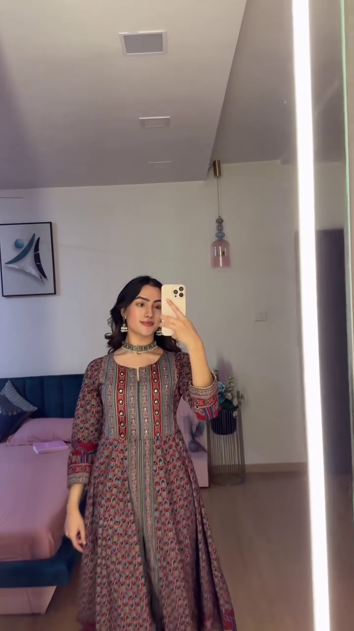 Designer Mirror Work Kurta Dress