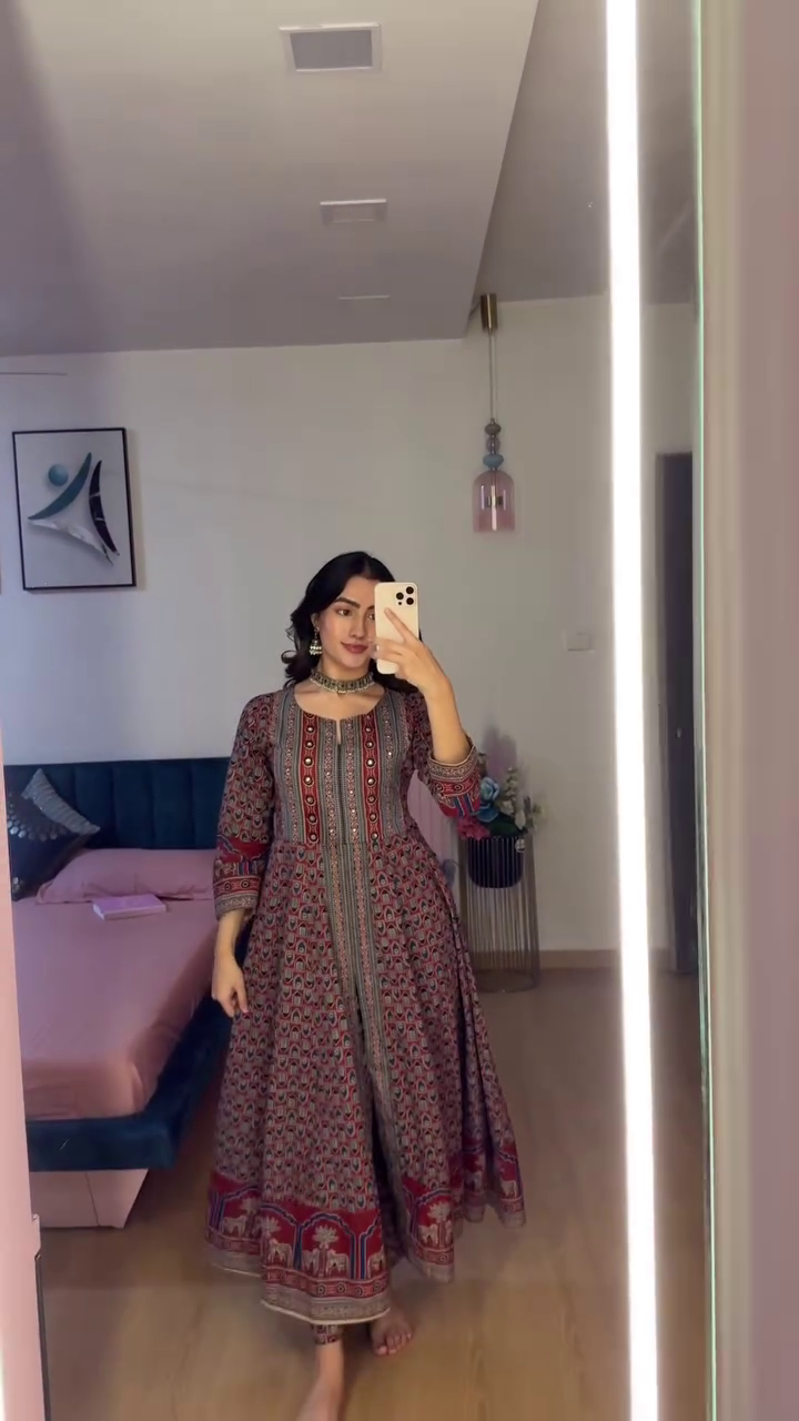 Designer Mirror Work Kurta Dress