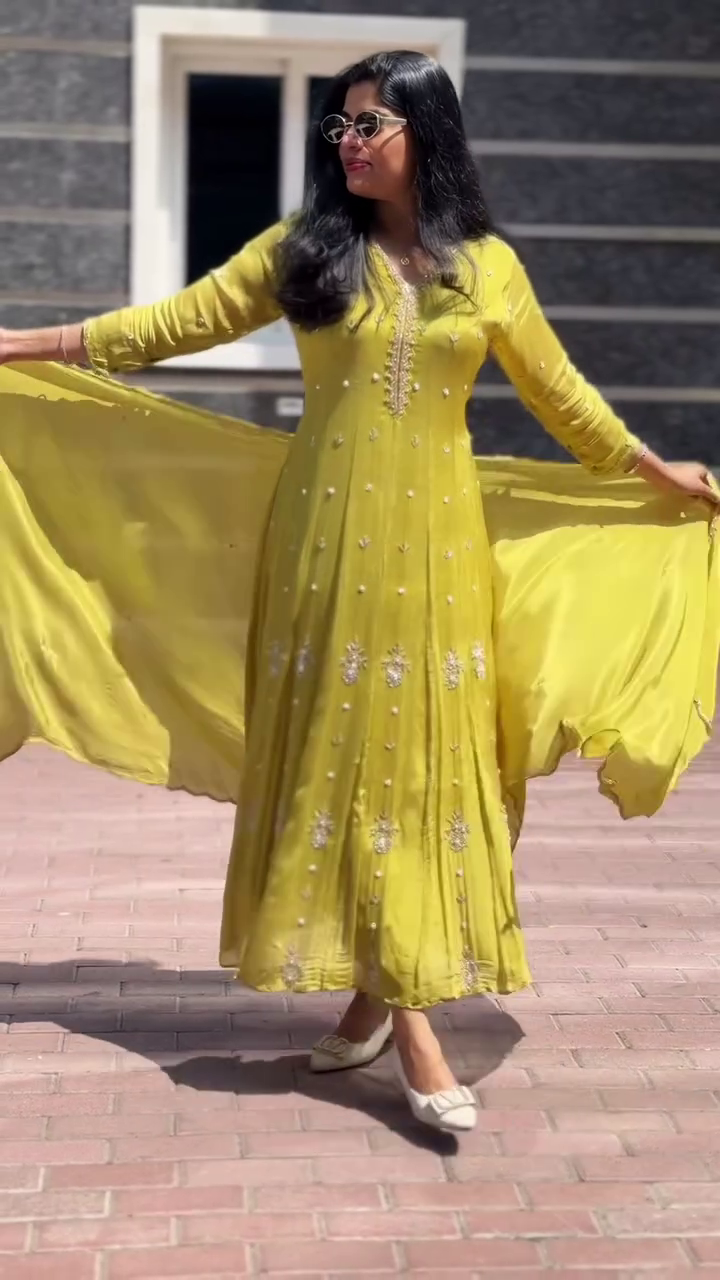 Yellow Festive Anarkali Gown