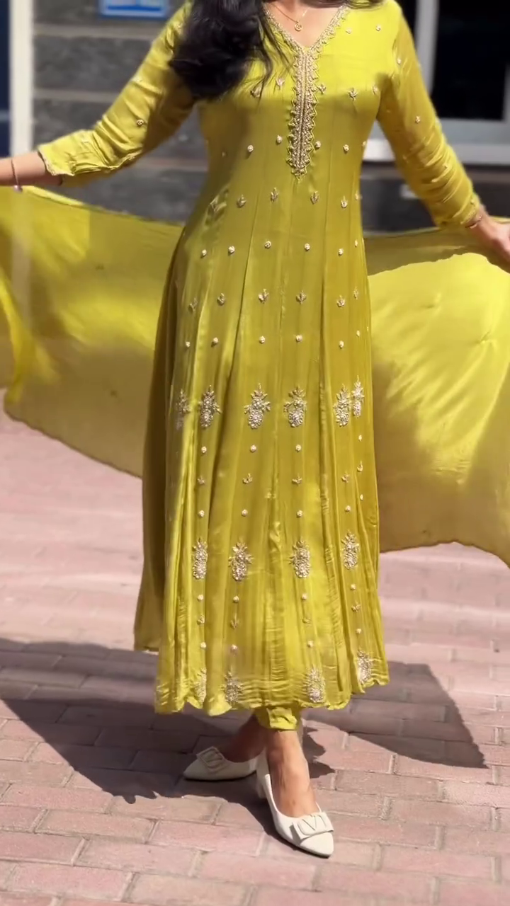 Yellow Festive Anarkali Gown
