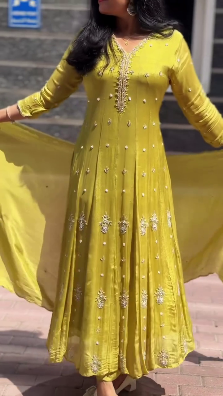 Yellow Festive Anarkali Gown