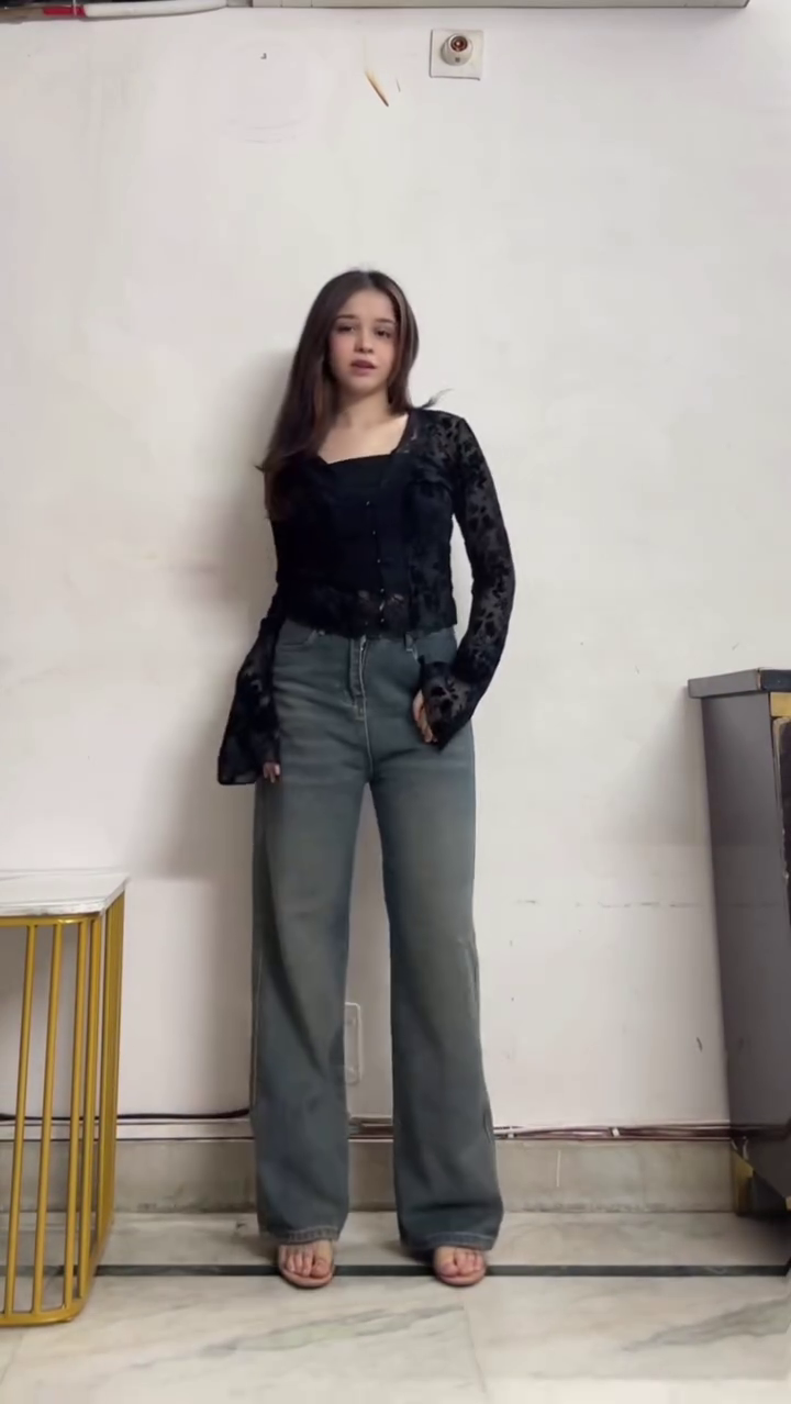 Casual Yellow Top & Denim Set