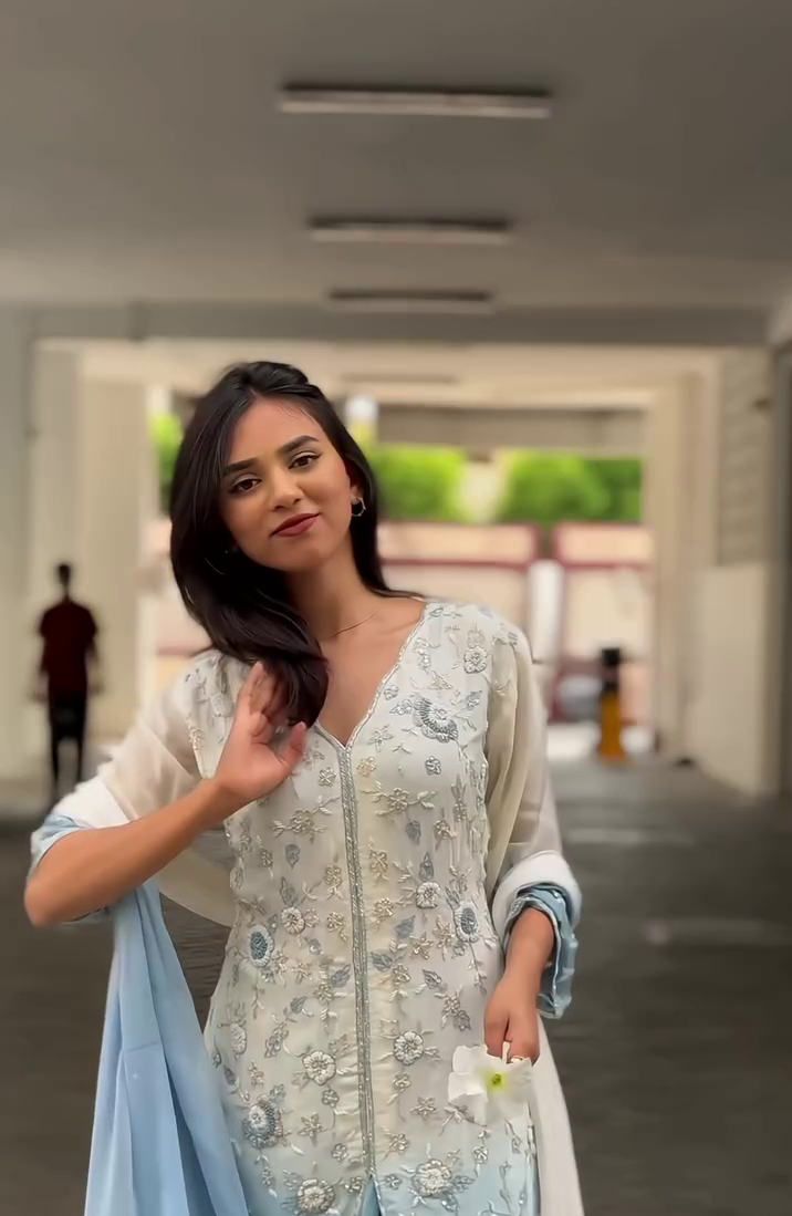 White & Blue Elegant Suit Set