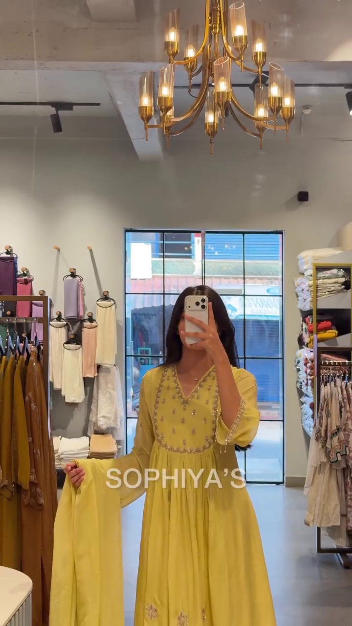 Yellow Embroidered Party Wear Suit