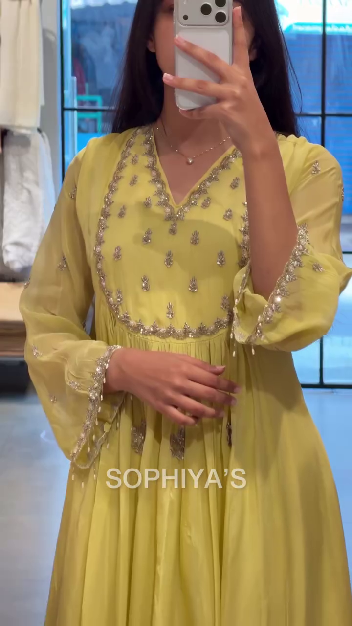 Yellow Embroidered Party Wear Suit