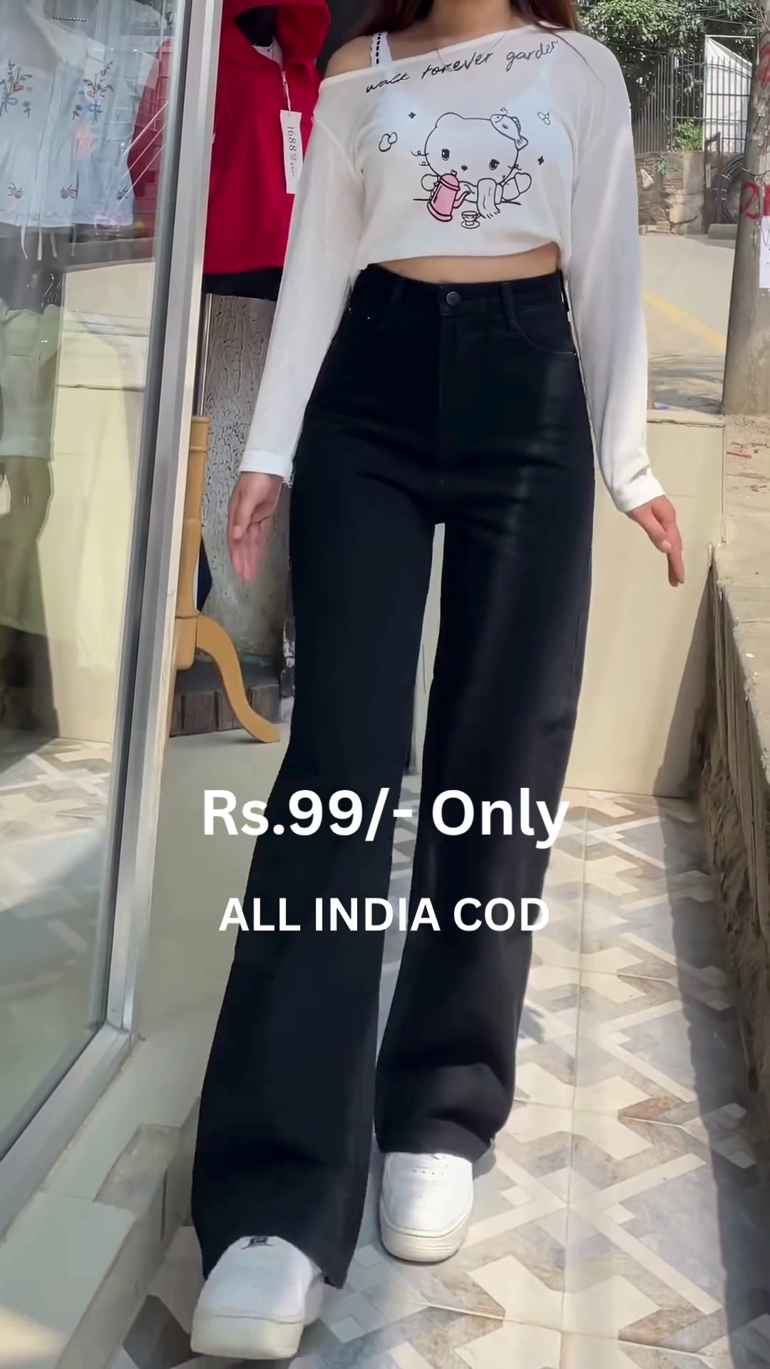 Red Floral Wide-Leg Palazzo Pants