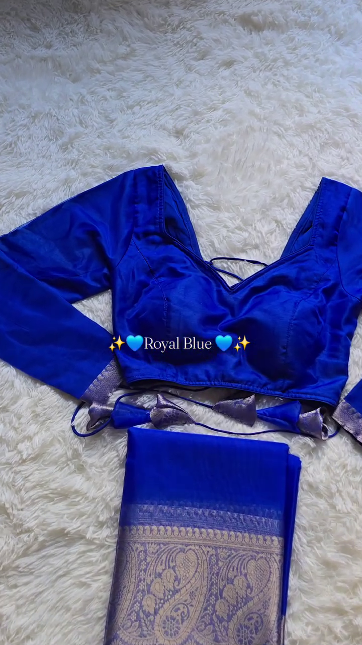 Royal Blue Designer Blouse Piece