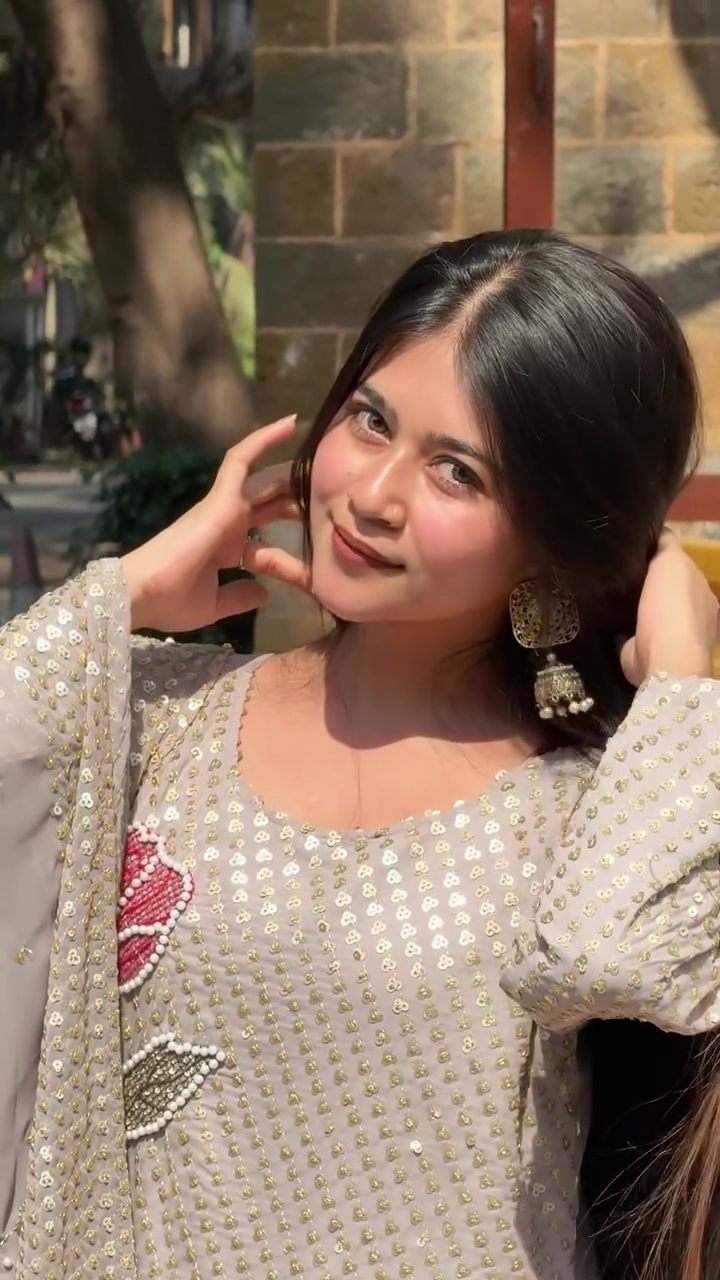 Elegant Grey Sequin Work Suit Set